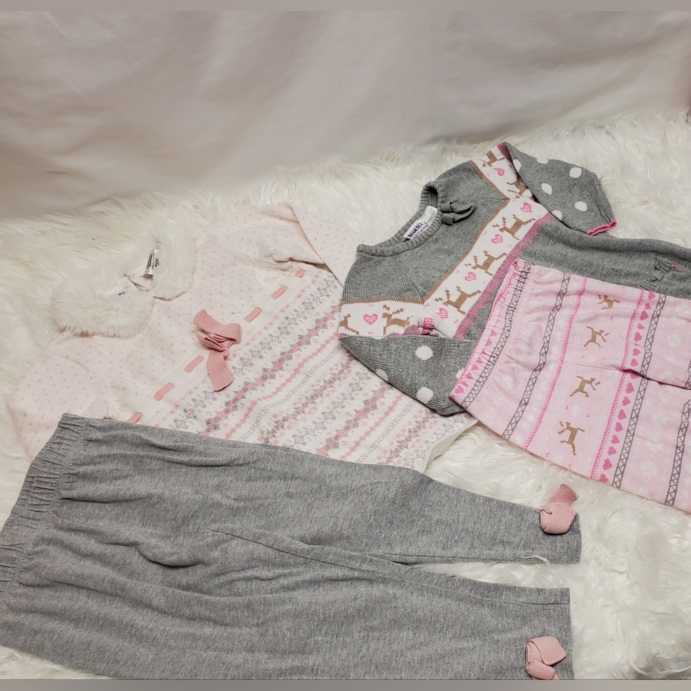 Blueberi Boulevard Pink and Gray Kids Matching Set